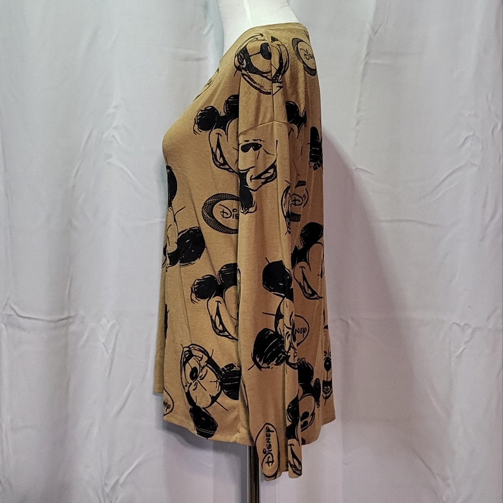 Feierhong Women's Tan Mickey Mouse Long Sleeve Graphic T-Shirt Size Large - Picture 10 of 10
